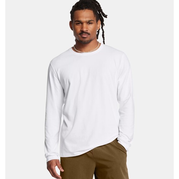 New Under Armour Men's L White T-Shirt Charged Cotton Long Sleeve Active Tee NEW - Picture 1 of 4